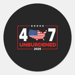 Adesivo Redondo Donald Trump, Oficialmente Descarregado, O 47.º Pr