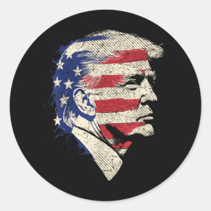 Adesivo Redondo Donald Trump Portrait