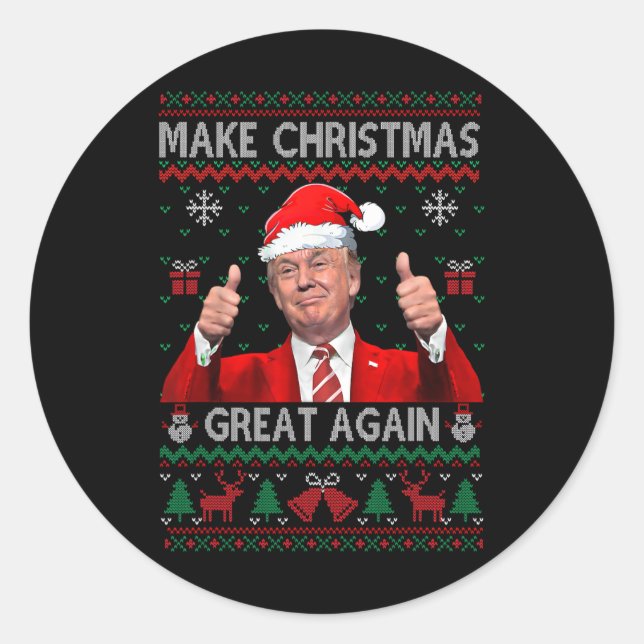 Adesivo Redondo Donald Trump President Make Christmas Great Again 