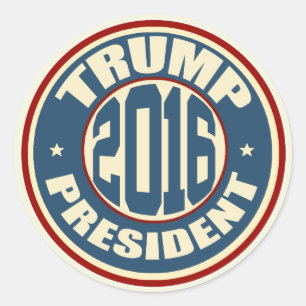 Adesivo Redondo Donald Trump Presidente 2016