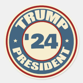 Adesivo Redondo Donald Trump Presidente 2024