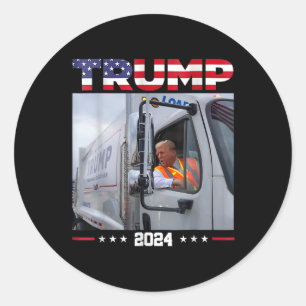 Adesivo Redondo Donald Trump Roda Caminhão de Lixo - Caminhão de L