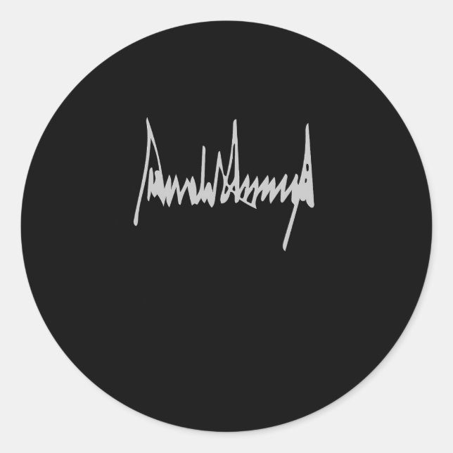 Adesivo Redondo Donald Trump Signature America Country U Preside (Frente)