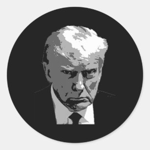 Adesivo Redondo Donald Trump Significa Mug Shot