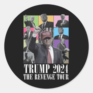 Adesivo Redondo Donald Trump The Revenge Tour 2024 Para Homens E M
