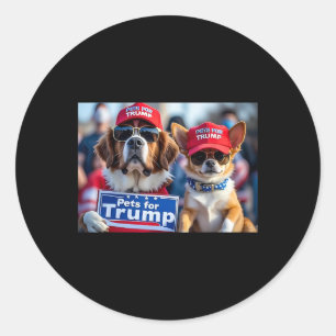 Adesivo Redondo Donald Trump Torna Os Cães Seguros Novamente Red H