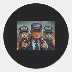 Adesivo Redondo Donald Trump Torna Os Gatos Seguros Novamente Red
