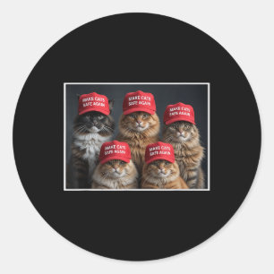 Adesivo Redondo Donald Trump Torna Os Gatos Seguros Novamente Red