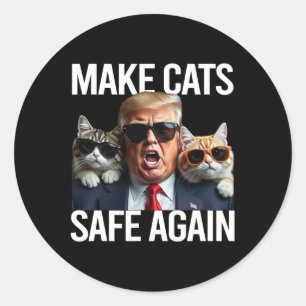 Adesivo Redondo Donald Trump Torna Os Gatos Seguros Novamente Red 