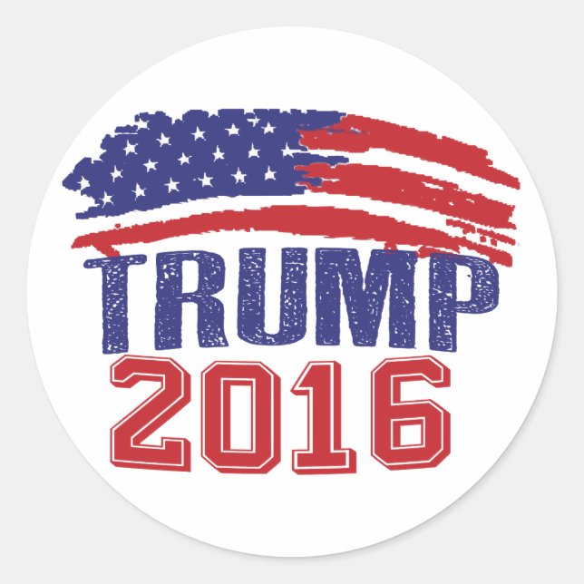 Adesivo Redondo Donald Trump US Flag (Frente)