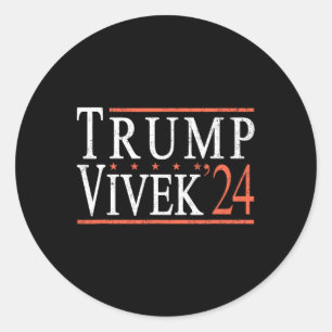 Adesivo Redondo Donald Trump Vivek Ramaswamy 2024 Presidente Repúb