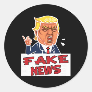 Adesivo Redondo Donald Trump Você é Notícias Falsas