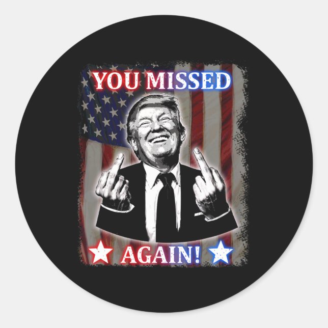 Adesivo Redondo Donald Trump - Você Perdeu De Novo! (Frente)