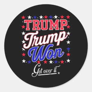 Adesivo Redondo Donald Trump Won Supera 2024 Trump Won Electi