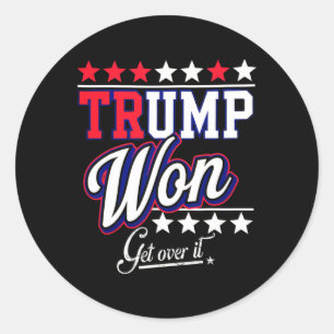 Adesivo Redondo Donald Trump Won Supera 2024 Trump Won Electi