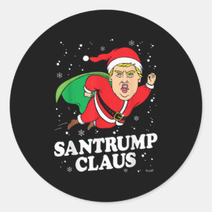 Adesivo Redondo Donald Trump Xmas Engraçado Noel Hat Shirt