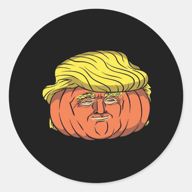 Adesivo Redondo Donald Trumpkin Pumpking (Frente)