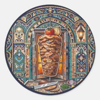 Adesivo Redondo Döner mosaik Aufkleber aus der Antike