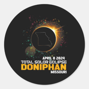 Adesivo Redondo Doniphan Missouri Total Solar Eclipse 2024