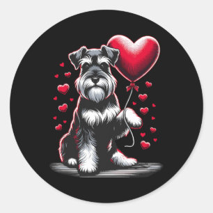 Adesivo Redondo Dono de Cachorro Schnauzer no Dia dos Namorados