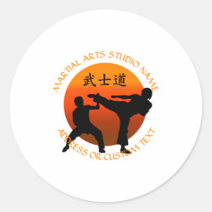 Adesivo Redondo Dono de Estúdio de Artes Marciais Karatê Taekwondo