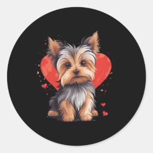 Adesivo Redondo Dono de Yorkie Mamãe Papai Amante de Cão Yorkshire