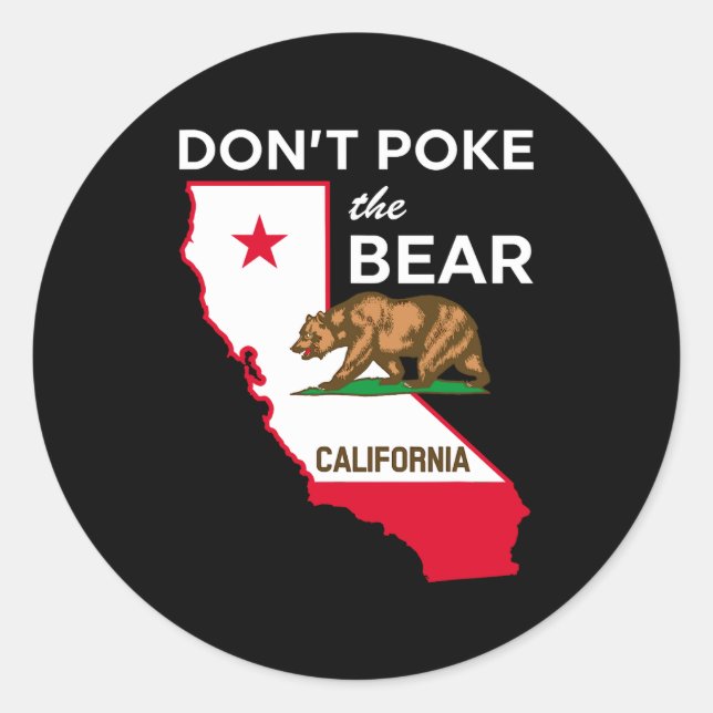 Adesivo Redondo Dont Ke The Bear California Republic Design  (Frente)
