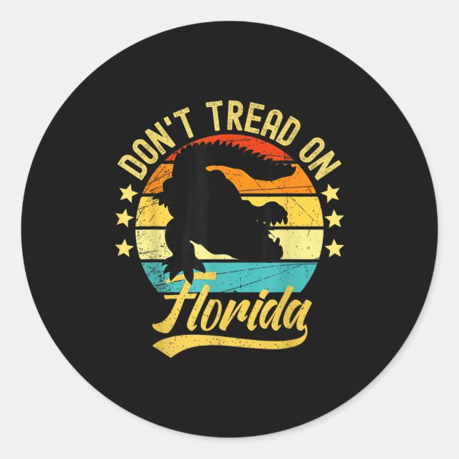 Adesivo Redondo Don't Tread On Florida Alligator  (Frente)