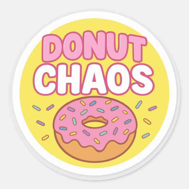 Adesivo Redondo Donut Chaos Round Sticker (Frente)