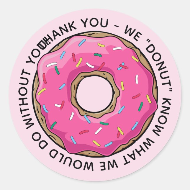 Adesivo Redondo DONUT Obrigado Professores (Frente)
