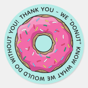 Adesivo Redondo DONUT Obrigado Professores