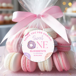 Adesivo Redondo Donut Sweet One Birthday Party Donut Birthday