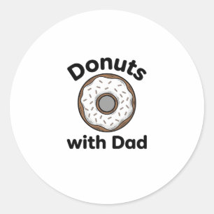 Adesivo Redondo Donuts Com O Papai Design De Camisa De Donut Vinta
