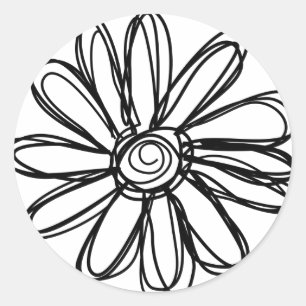 Adesivo Redondo Doodle da flor