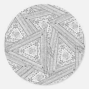 Adesivo Redondo Doodle tribal 2