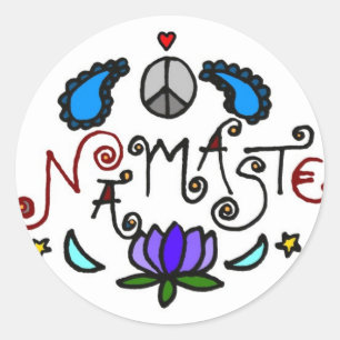 Adesivo Redondo Doodles de Namaste