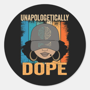 Adesivo Redondo Dope Women Black History Mês 1 de junho