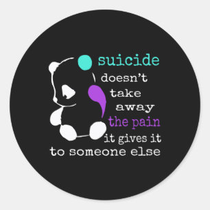 Adesivo Redondo Dor Suicida Semicolon Dão Suicídio Prevenção Suici