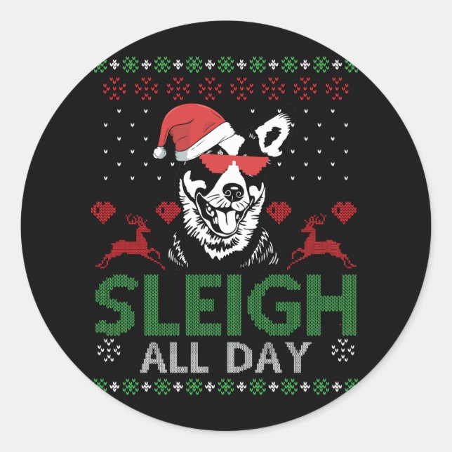 Adesivo Redondo Dormir o dia todo Engraçado, Gado Australiano (Frente)