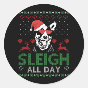 Adesivo Redondo Dormir o dia todo Engraçado, Gado Australiano