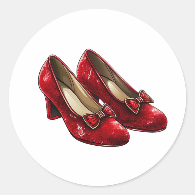 Adesivo Redondo Dorothy's Ruby Slippers (Frente)
