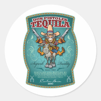 Adesivo Redondo Dos Pistoles Tequila