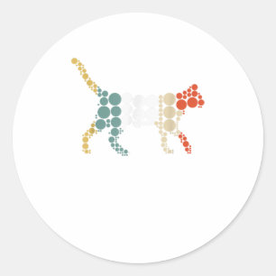 Adesivo Redondo Dot Cat Aproxima Pontos Engraçados Dia do Presente
