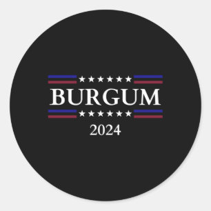 Adesivo Redondo Doug Burgum Para Presidente 2024