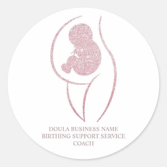 Adesivo Redondo Doula Birth Coach and Pregnancy Nurse Gift (Frente)