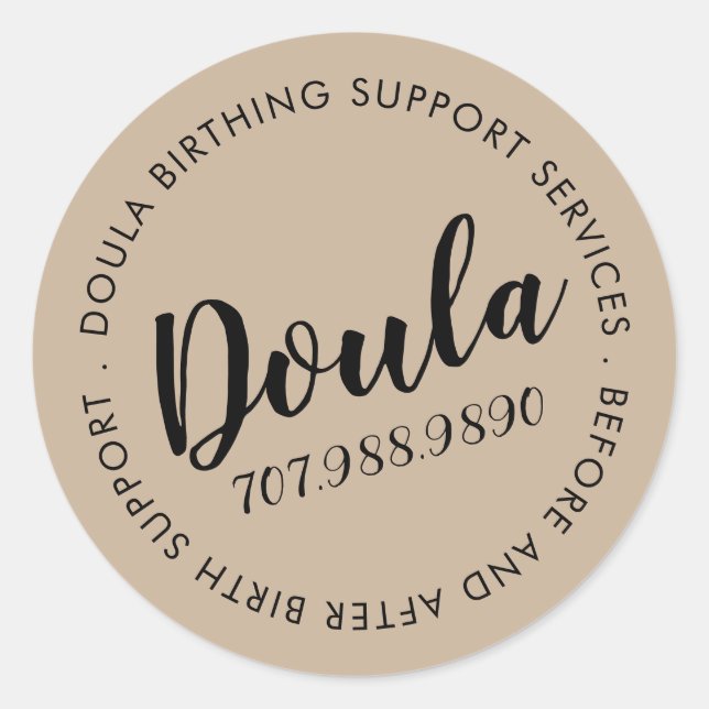 Adesivo Redondo Doula Birth Services (Frente)