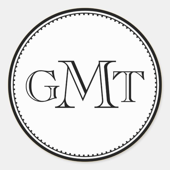 Adesivo Redondo Dourada 3 letra inicial monograma de elegância rea (Frente)