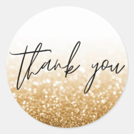 Adesivo Redondo Dourada Caligrafia