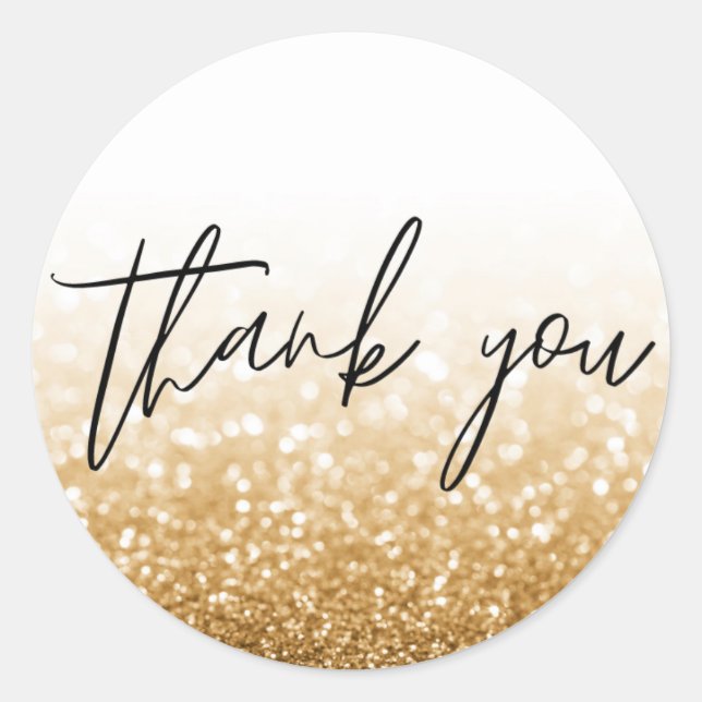 Adesivo Redondo Dourada Caligrafia (Frente)