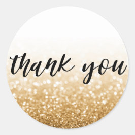 Adesivo Redondo Dourada Caligrafia